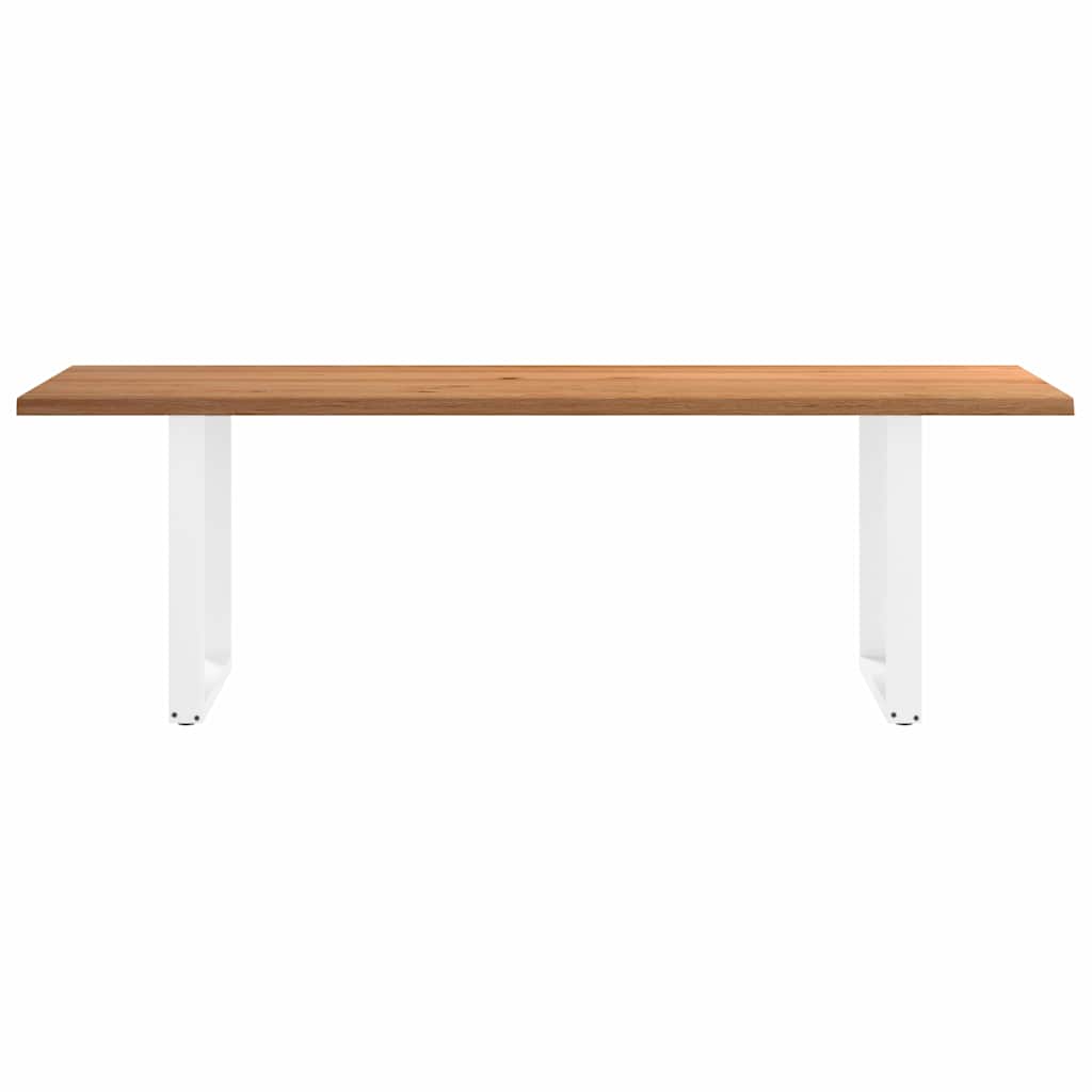 Eettafel met natuurlijke rand 240x100x74 cm massief eikenhout