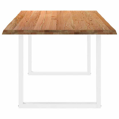 Eettafel met natuurlijke rand 240x100x74 cm massief eikenhout