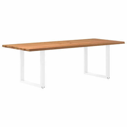 Eettafel met natuurlijke rand 240x100x74 cm massief eikenhout