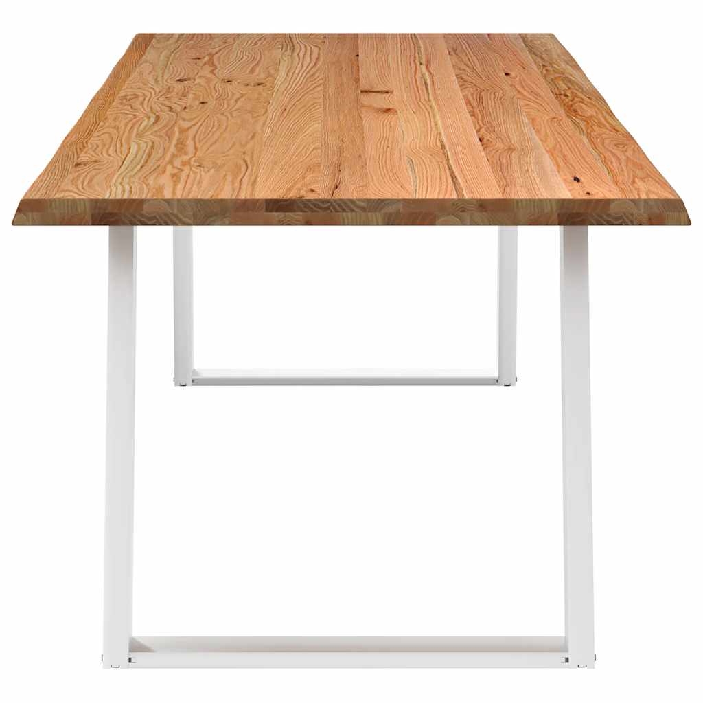 Eettafel met natuurlijke rand 240x100x74 cm massief eikenhout