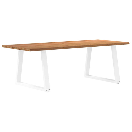Eettafel met natuurlijke rand 240x100x74 cm massief eikenhout