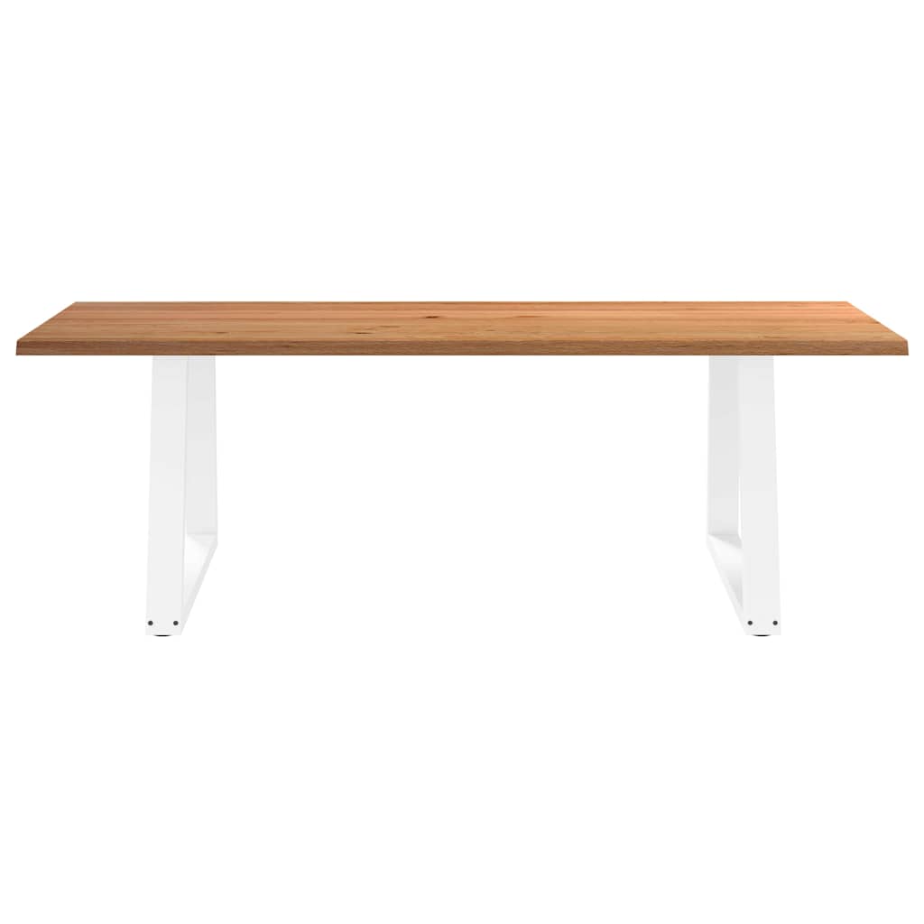 Eettafel met natuurlijke rand 240x100x74 cm massief eikenhout