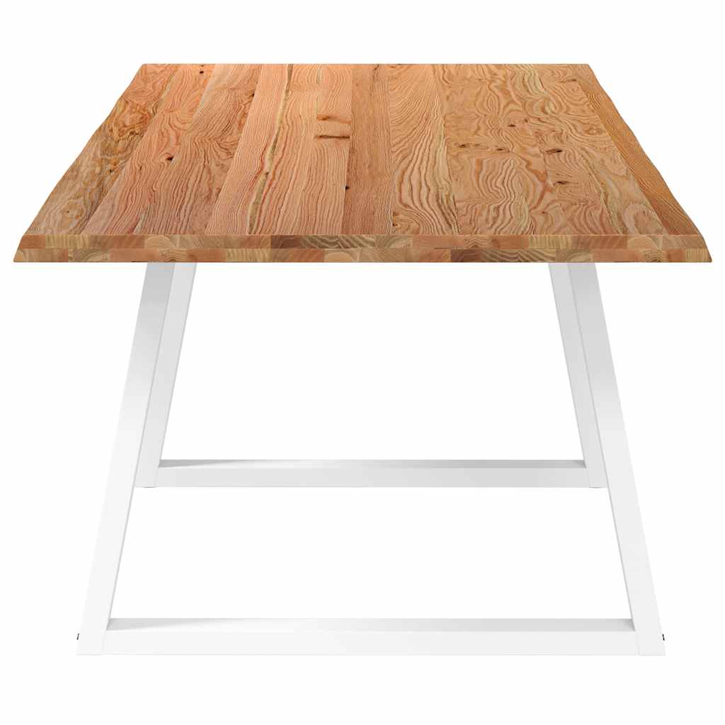 Eettafel met natuurlijke rand 240x100x74 cm massief eikenhout