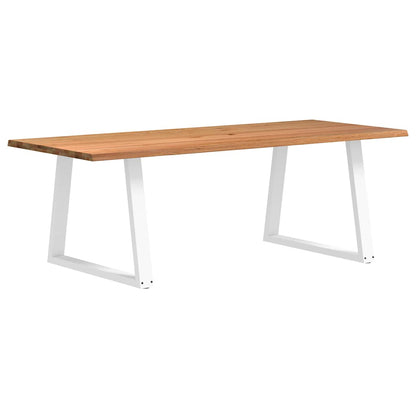 Eettafel met natuurlijke rand 240x100x74 cm massief eikenhout
