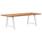 Eettafel met natuurlijke rand 240x100x74 cm massief eikenhout