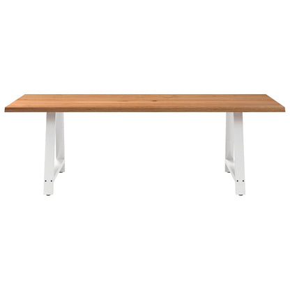 Eettafel met natuurlijke rand 240x100x74 cm massief eikenhout