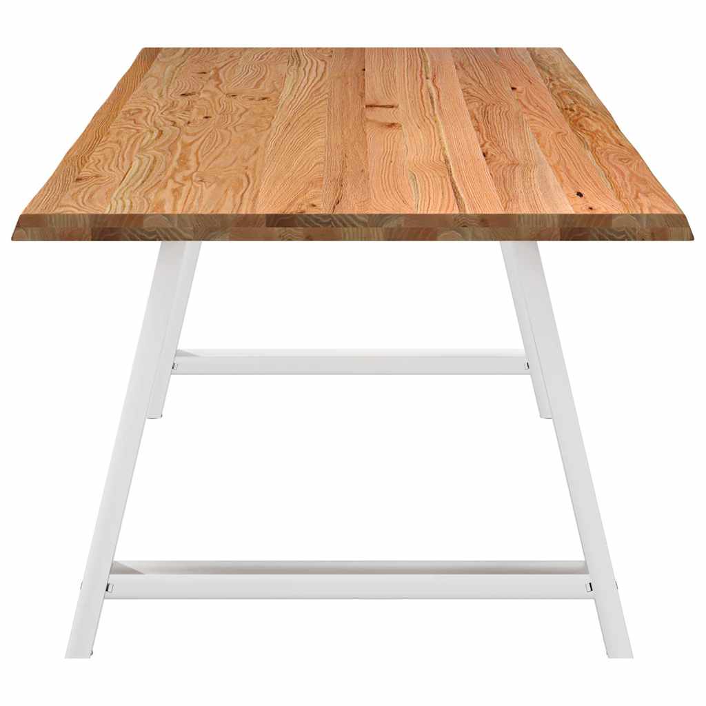 Eettafel met natuurlijke rand 240x100x74 cm massief eikenhout