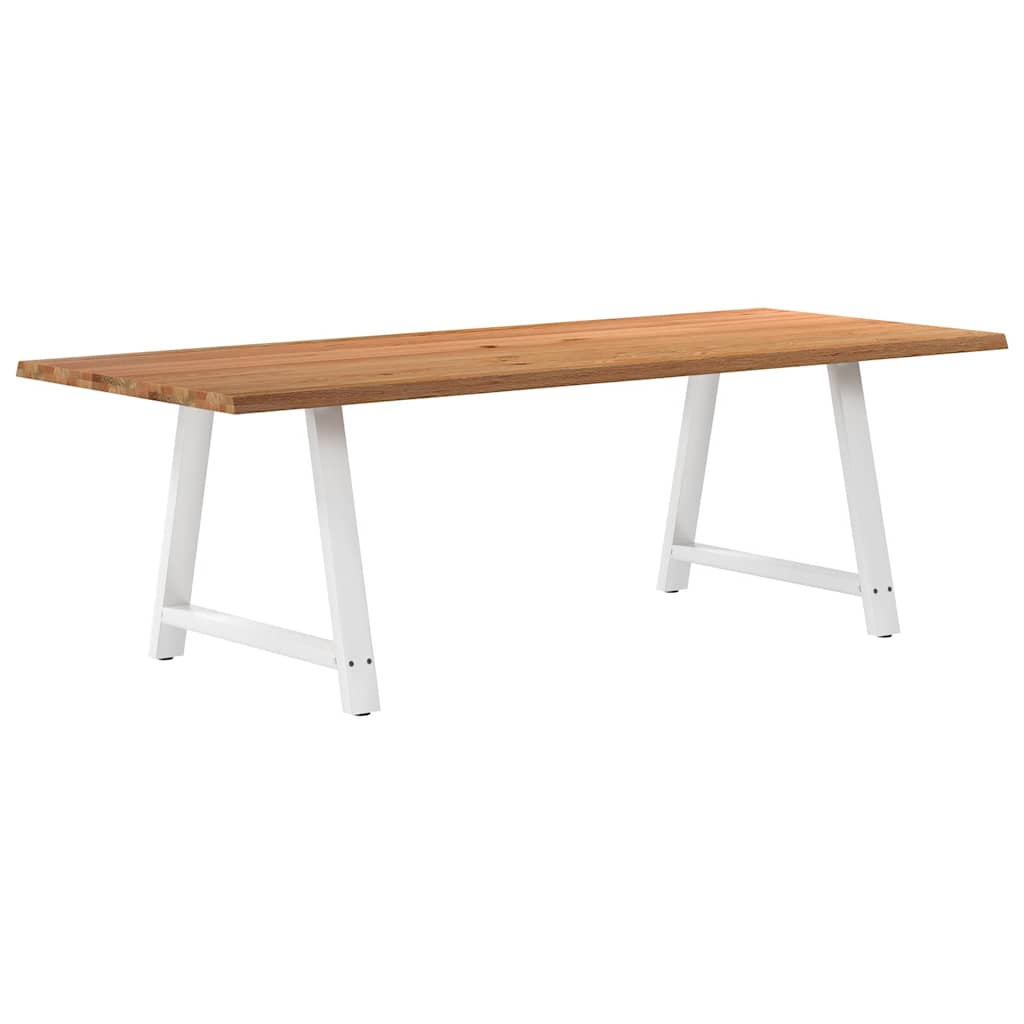 Eettafel met natuurlijke rand 240x100x74 cm massief eikenhout