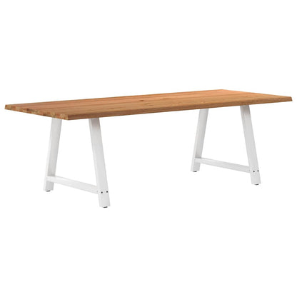 Eettafel met natuurlijke rand 240x100x74 cm massief eikenhout