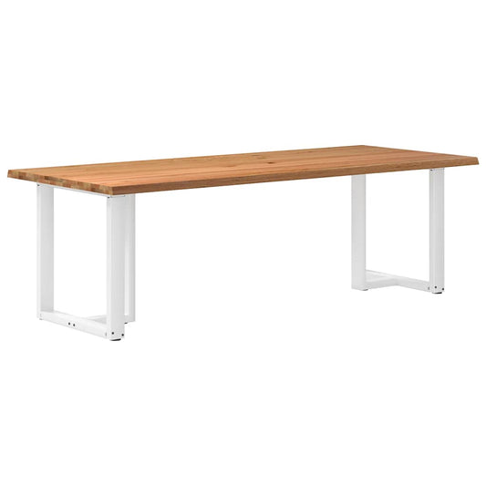 Eettafel met natuurlijke rand 240x100x74 cm massief eikenhout