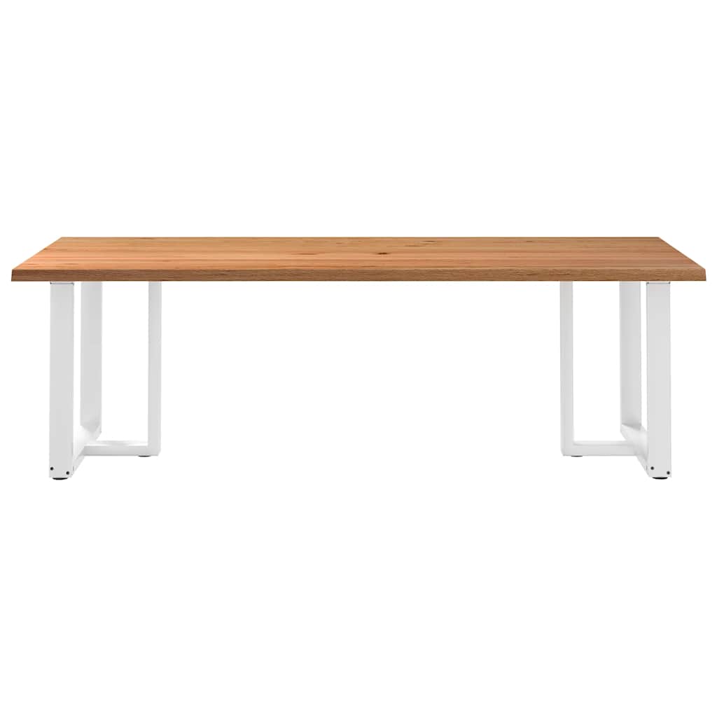 Eettafel met natuurlijke rand 240x100x74 cm massief eikenhout