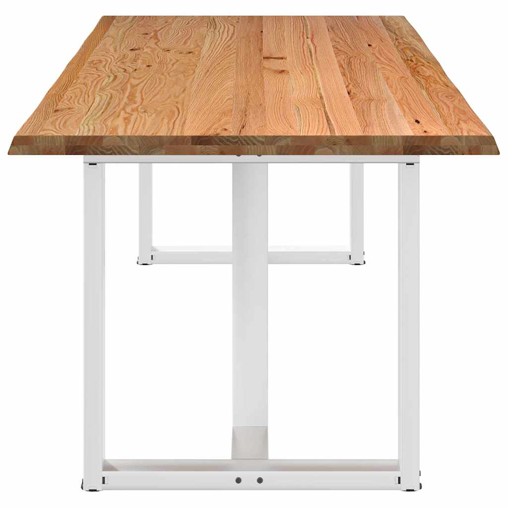 Eettafel met natuurlijke rand 240x100x74 cm massief eikenhout