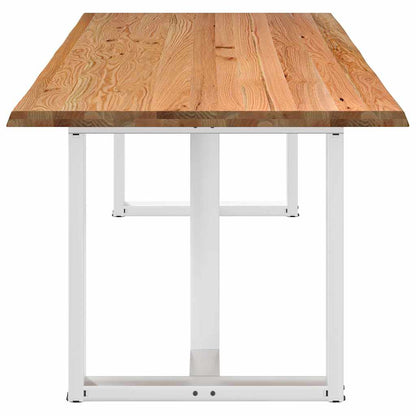 Eettafel met natuurlijke rand 240x100x74 cm massief eikenhout
