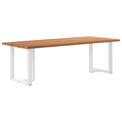 Eettafel met natuurlijke rand 240x100x74 cm massief eikenhout