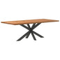 Eettafel rechthoekig 220x100x74 cm massief eikenhout lichtbruin