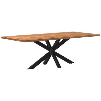 Eettafel rechthoekig 220x100x74 cm massief eikenhout lichtbruin
