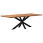 Eettafel rechthoekig 220x100x74 cm massief eikenhout lichtbruin