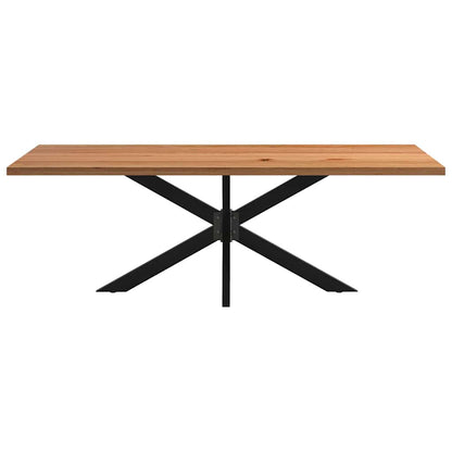 Eettafel rechthoekig 220x100x74 cm massief eikenhout lichtbruin