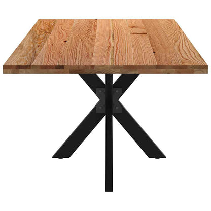 Eettafel rechthoekig 220x100x74 cm massief eikenhout lichtbruin