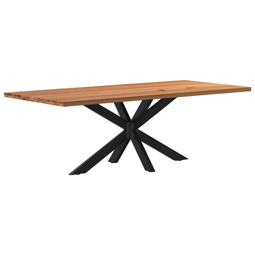Eettafel rechthoekig 220x100x74 cm massief eikenhout lichtbruin