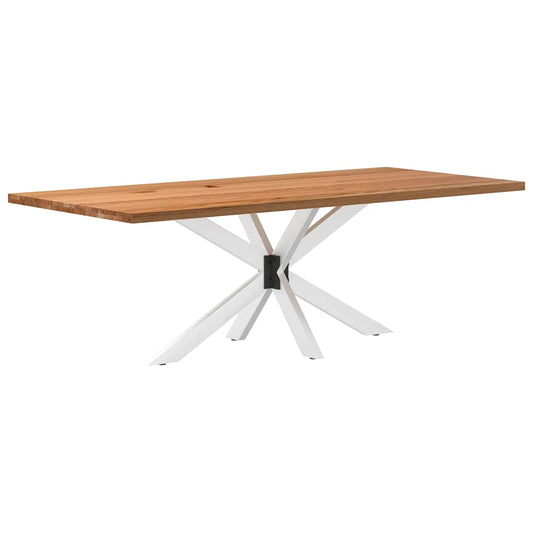 Eettafel rechthoekig 220x100x74 cm massief eikenhout lichtbruin