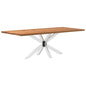 Eettafel rechthoekig 220x100x74 cm massief eikenhout lichtbruin