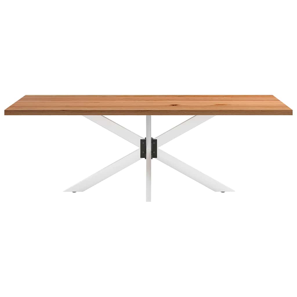 Eettafel rechthoekig 220x100x74 cm massief eikenhout lichtbruin