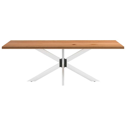 Eettafel rechthoekig 220x100x74 cm massief eikenhout lichtbruin