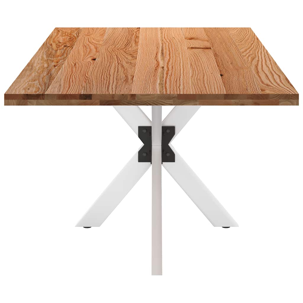 Eettafel rechthoekig 220x100x74 cm massief eikenhout lichtbruin