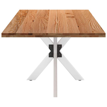 Eettafel rechthoekig 220x100x74 cm massief eikenhout lichtbruin