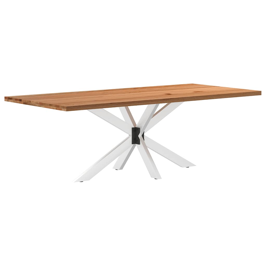 Eettafel rechthoekig 220x100x74 cm massief eikenhout lichtbruin