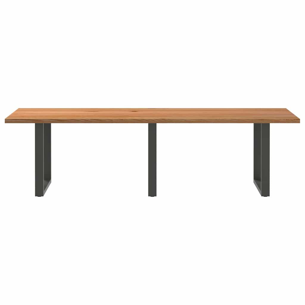 Eettafel rechthoekig 280x100x74 cm massief eikenhout lichtbruin