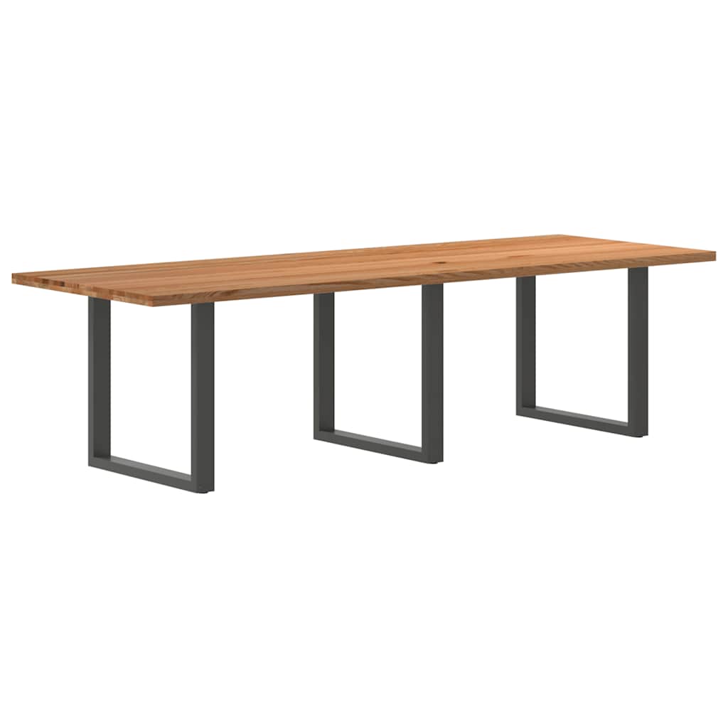 Eettafel rechthoekig 280x100x74 cm massief eikenhout lichtbruin