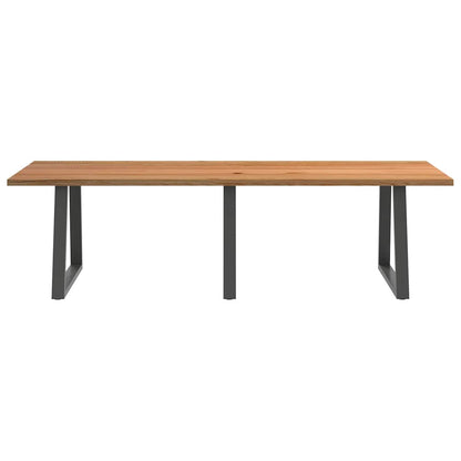 Eettafel rechthoekig 280x100x74 cm massief eikenhout lichtbruin