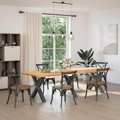Eettafel rechthoekig 280x100x74 cm massief eikenhout lichtbruin