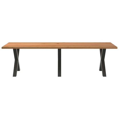 Eettafel rechthoekig 280x100x74 cm massief eikenhout lichtbruin