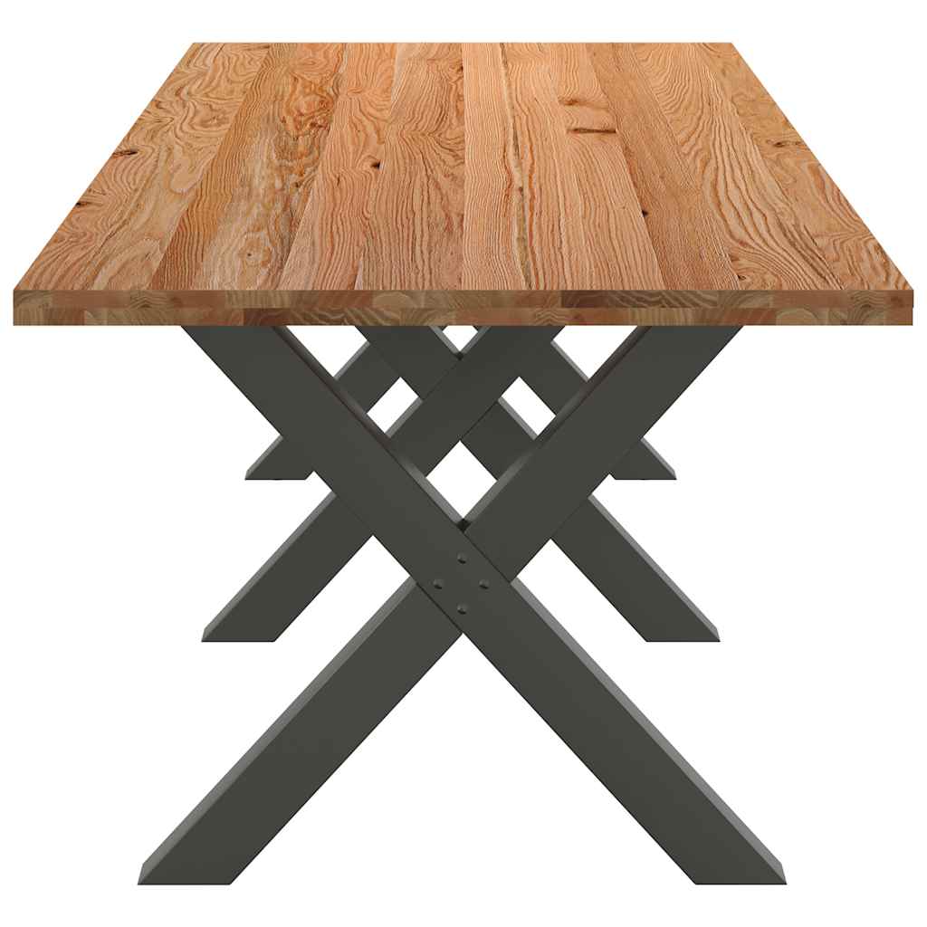 Eettafel rechthoekig 280x100x74 cm massief eikenhout lichtbruin