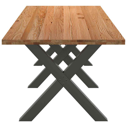 Eettafel rechthoekig 280x100x74 cm massief eikenhout lichtbruin