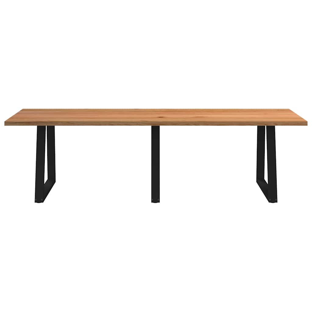 Eettafel rechthoekig 280x100x74 cm massief eikenhout lichtbruin