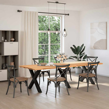 Eettafel rechthoekig 280x100x74 cm massief eikenhout lichtbruin