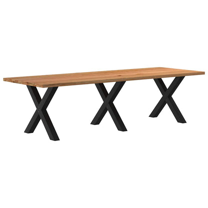 Eettafel rechthoekig 280x100x74 cm massief eikenhout lichtbruin