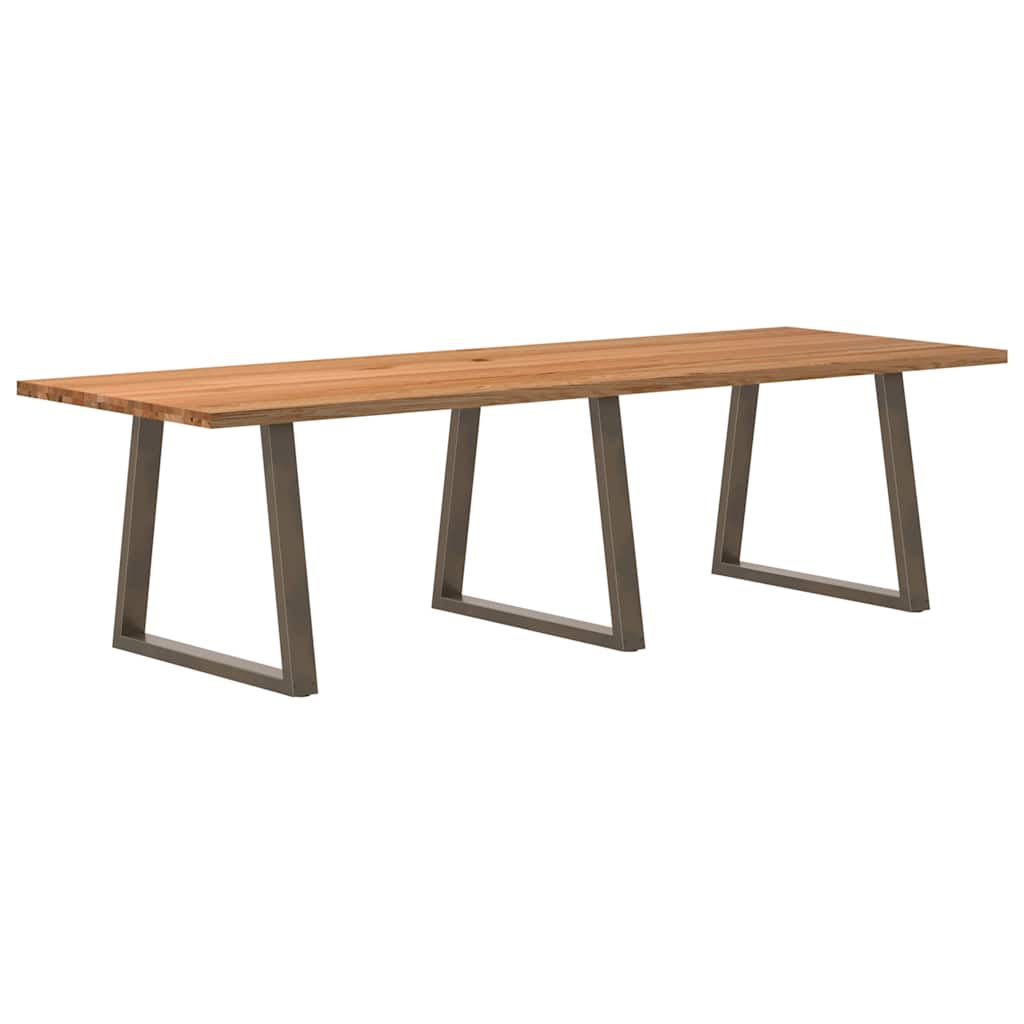 Eettafel rechthoekig 280x100x74 cm massief eikenhout lichtbruin