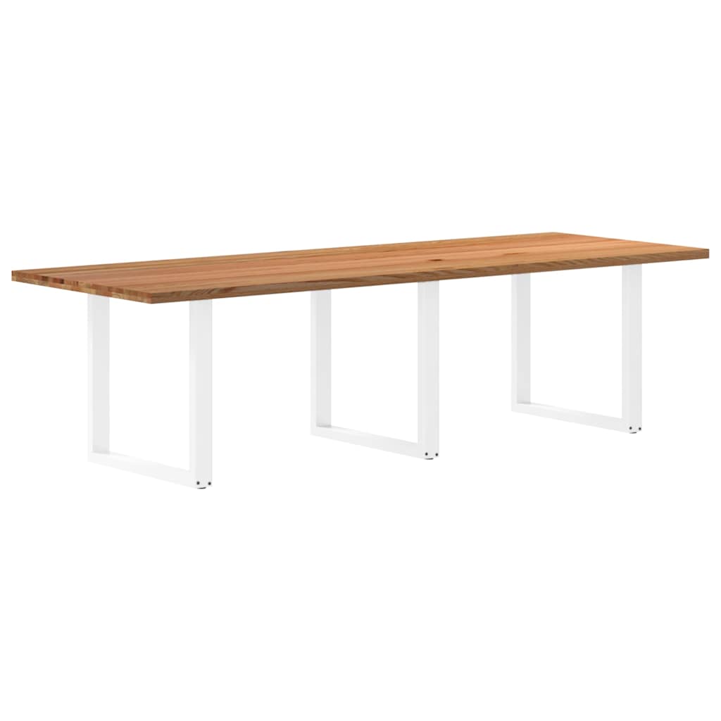 Eettafel rechthoekig 280x100x74 cm massief eikenhout lichtbruin