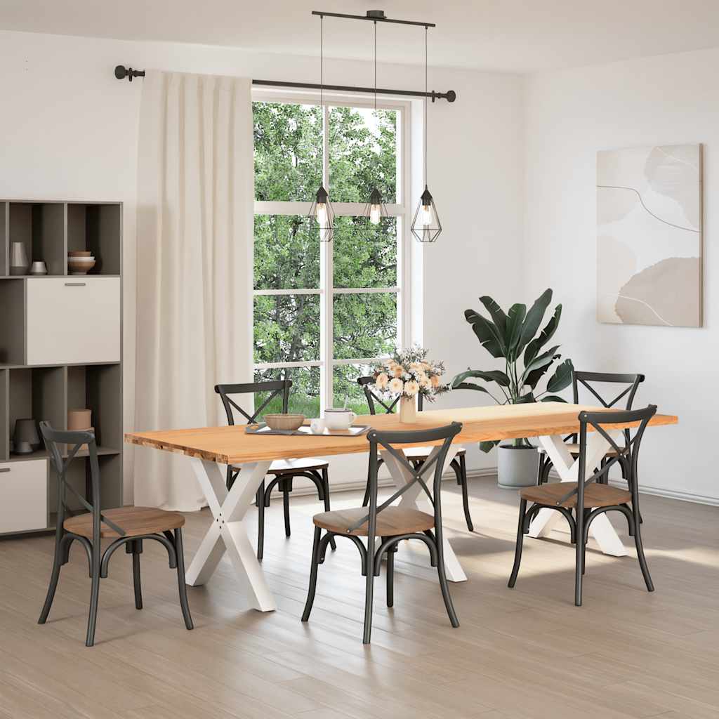 Eettafel rechthoekig 280x100x74 cm massief eikenhout lichtbruin