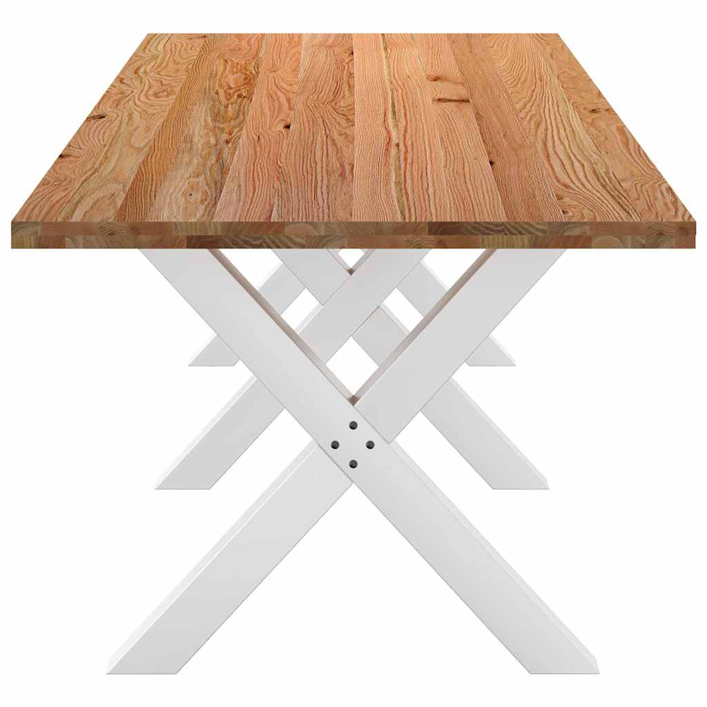 Eettafel rechthoekig 280x100x74 cm massief eikenhout lichtbruin