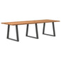 Eettafel met natuurlijke rand 280x100x74 cm massief eikenhout