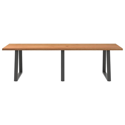Eettafel met natuurlijke rand 280x100x74 cm massief eikenhout