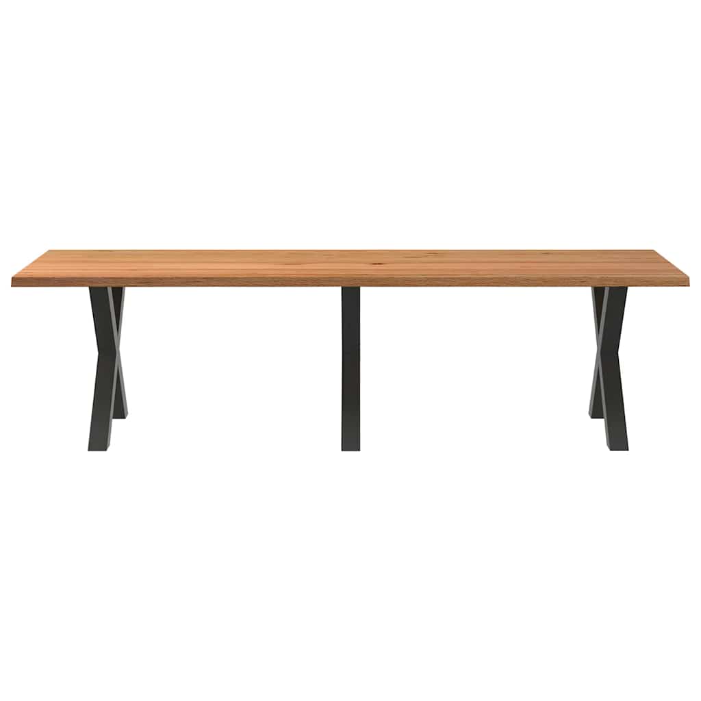 Eettafel rechthoekig 280x100x74 cm massief eikenhout lichtbruin