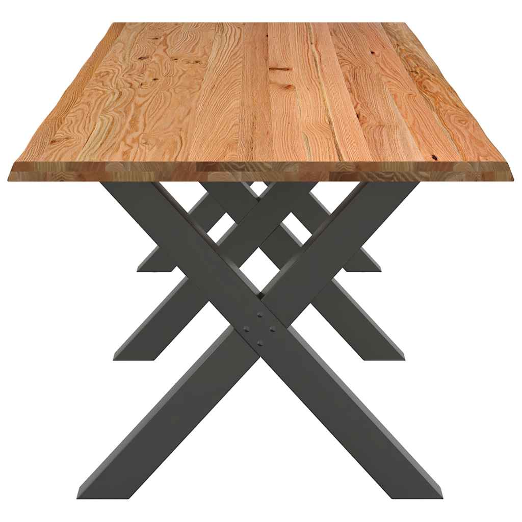 Eettafel rechthoekig 280x100x74 cm massief eikenhout lichtbruin