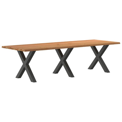 Eettafel rechthoekig 280x100x74 cm massief eikenhout lichtbruin